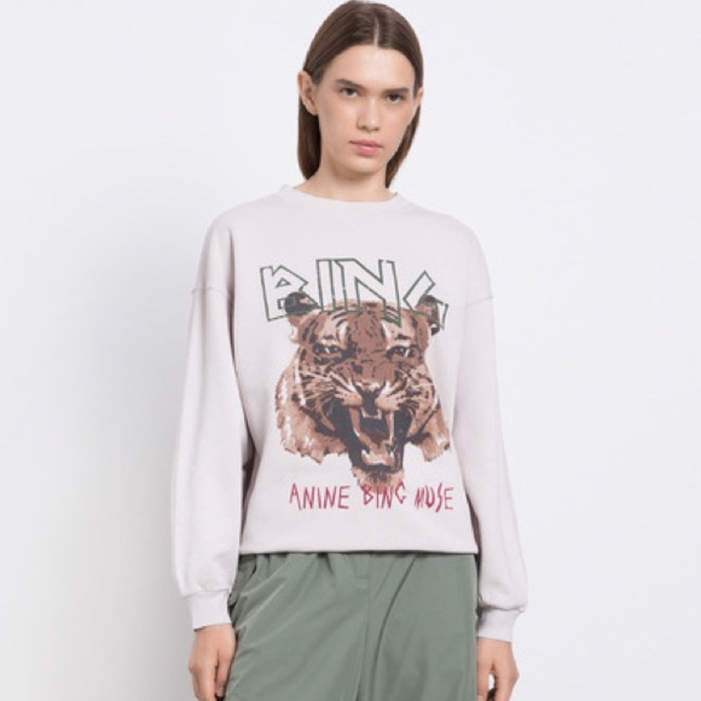 Anine Bing Bone/Cream Organic Cotton Sweatshirt